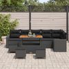 vidaXL Ensemble de canap&eacute; de jardin avec coussin 12 pcs Noir polyrotin