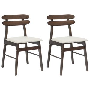 vidaXL Chaise de salle &agrave; manger 2 pc Bois de Caoutchouc Massif