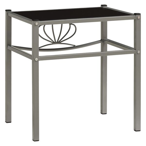 vidaXL Tables de chevet 2 pcs Gris et noir M&eacute;tal et verre