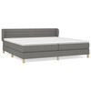 vidaXL Sommier &agrave; lattes de lit avec matelas Gris fonc&eacute; 200x200cm Tissu