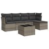 vidaXL Salon de jardin 6 pcs avec coussins gris r&eacute;sine tress&eacute;e