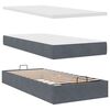 vidaXL Cadre de lit ottoman avec matelas gris fonc&eacute; 100x200 cm velours