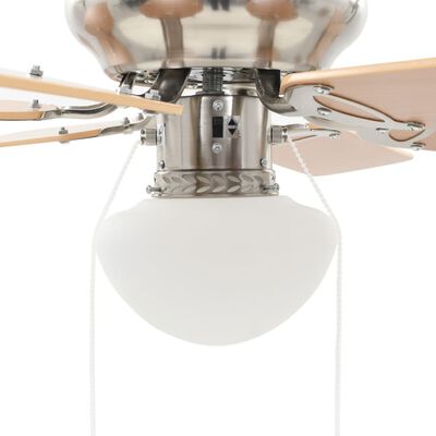 vidaXL Ventilateur de plafond orné avec lumière 82 cm Marron clair