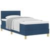 vidaXL Lit &agrave; ressorts avec coussin Bleu 90 x 190 cm tissu