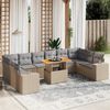 vidaXL Salon de jardin 11 pcs avec coussins beige r&eacute;sine tress&eacute;e