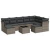 vidaXL Salon de jardin avec coussins 10 pcs gris r&eacute;sine tress&eacute;e