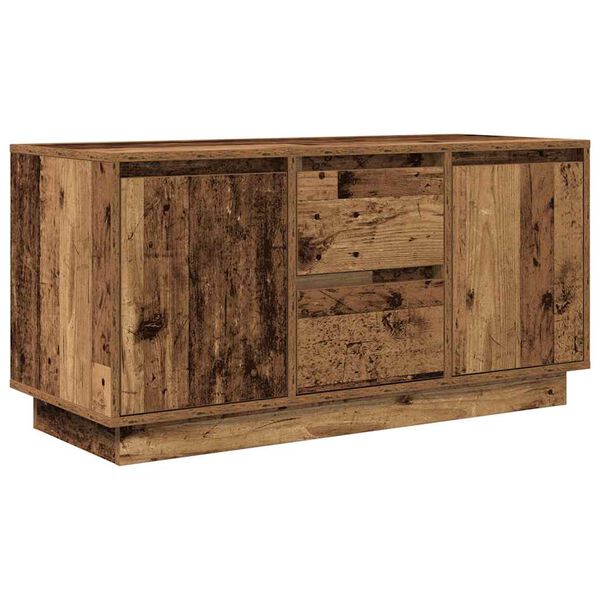 vidaXL Meuble TV avec &eacute;clairage LED vieux bois 100x41x50 cm