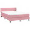 vidaXL Sommier &agrave; lattes de lit avec matelas rose 160x220 cm velours