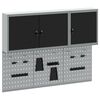 vidaXL Set de Cabinet d'Outils et Pegboard avec &eacute;tag&egrave;re 5 pcs Noir