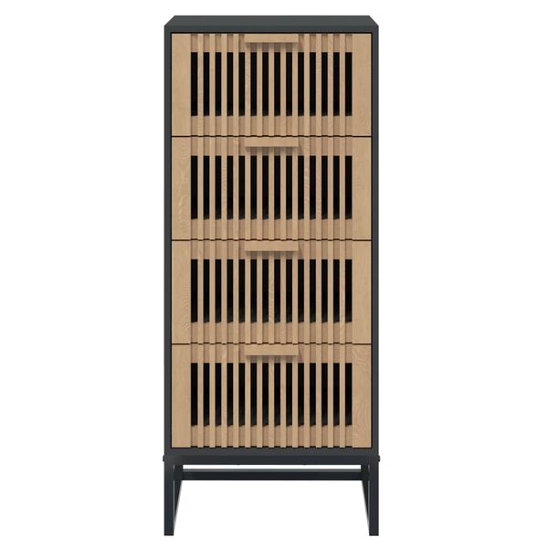 vidaXL Buffet haut noir 40x30x95 cm bois d'ingénierie