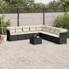 vidaXL Salon de jardin 10 pcs avec coussins noir r&eacute;sine tress&eacute;e