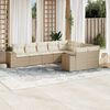 vidaXL Salon de jardin avec coussins 9 pcs beige r&eacute;sine tress&eacute;e