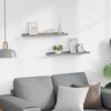 vidaXL &Eacute;tag&egrave;res &agrave; rebord pour cadre photo 2 pcs Gris 60x9x3 cm MDF