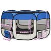 vidaXL Parc pliable pour chien avec sac de transport Bleu 125x125x61cm