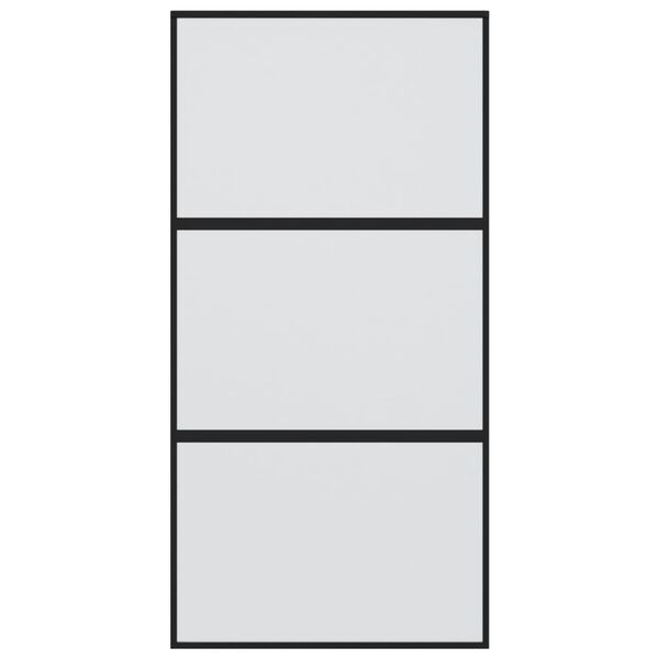 vidaXL Porte coulissante noir 102,5x205 cm verre trempé aluminium