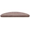 vidaXL Tapis d'escalier auto-adh&eacute;sifs 5 pi&egrave;ces 56 x 17 x 3 cm Marron clair Demi-rond