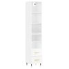 vidaXL Buffet haut Blanc brillant 34,5x34x180 cm Bois d'ing&eacute;nierie