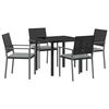 vidaXL Ensemble de salle &agrave; manger pour jardin 5 pc Noir et Gris Clair