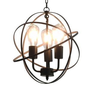 vidaXL Lampe suspendue Noir Sph&egrave;re 3 ampoules E27