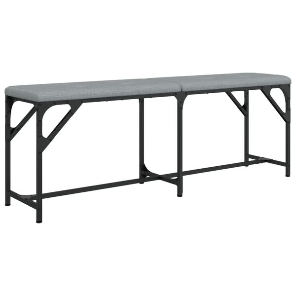 vidaXL Banc &agrave; manger gris clair 124x32x45 cm acier et tissu