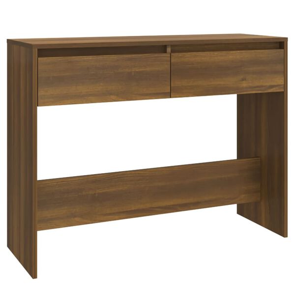 vidaXL Table console ch&ecirc;ne marron 100x35x76,5 cm bois d'ing&eacute;nierie