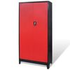 vidaXL Armoire &agrave; outils avec 2 portes Acier 90x40x180 cm Noir et rouge
