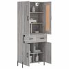 vidaXL Buffet haut Sonoma gris 69,5x34x180 cm Bois d'ing&eacute;nierie