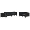 vidaXL Ensemble de canapé Chesterfield et traversins 3pcs noir velours