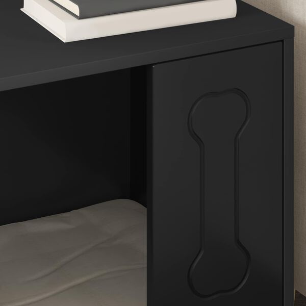 vidaXL Maison pour Chiens Noir 44 x 42 x 49 cm Bois d'ing&eacute;nierie