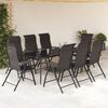 vidaXL Chaises pliables de jardin lot de 8 caf&eacute; noir r&eacute;sine tress&eacute;e