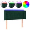 vidaXL T&ecirc;te de lit &agrave; LED Vert fonc&eacute; 103x16x78/88 cm Velours