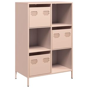 vidaXL Buffet haut rose 68x39x103,5 cm acier