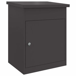 vidaXL Bo&icirc;te de d&eacute;p&ocirc;t de colis avec porte Noir 47,5 x 38 x 59 cm Acier