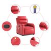 vidaXL Fauteuil de massage inclinable rouge similicuir