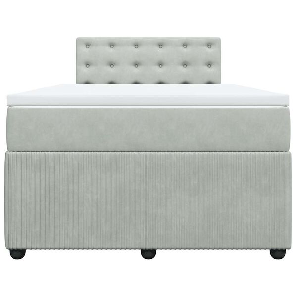 vidaXL Sommier &agrave; lattes de lit et matelas Gris clair 120x200cm Velours