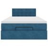 vidaXL Lit ottoman avec matelas bleu fonc&eacute; 120x190 cm velours