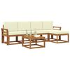 vidaXL Ensemble de canap&eacute;s d'ext&eacute;rieur 6 pcs Naturel et Cr&egrave;me