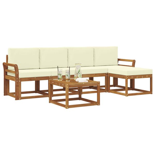 vidaXL Ensemble de canap&eacute;s d'ext&eacute;rieur 6 pcs Naturel et Cr&egrave;me