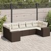 vidaXL Salon de jardin avec coussins 7 pcs marron r&eacute;sine tress&eacute;e