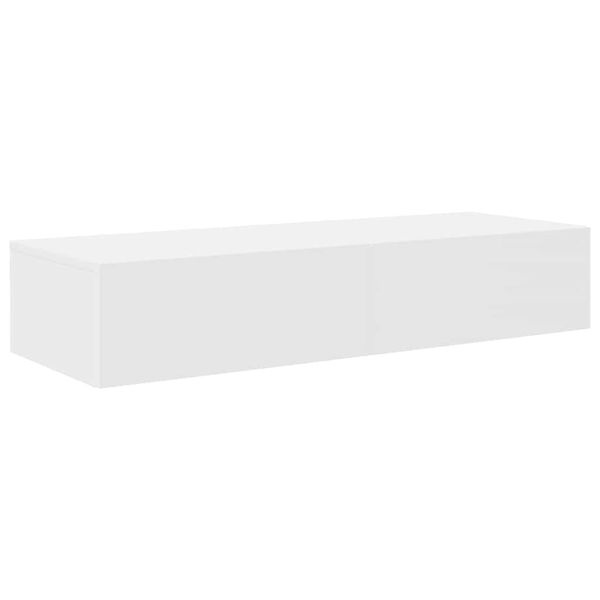 vidaXL &Eacute;tag&egrave;re murale avec tiroirs blanc 100x36x19cm bois d'ing&eacute;nierie