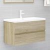 vidaXL Ensemble de meubles de salle de bain 2 pcs ch&ecirc;ne sonoma