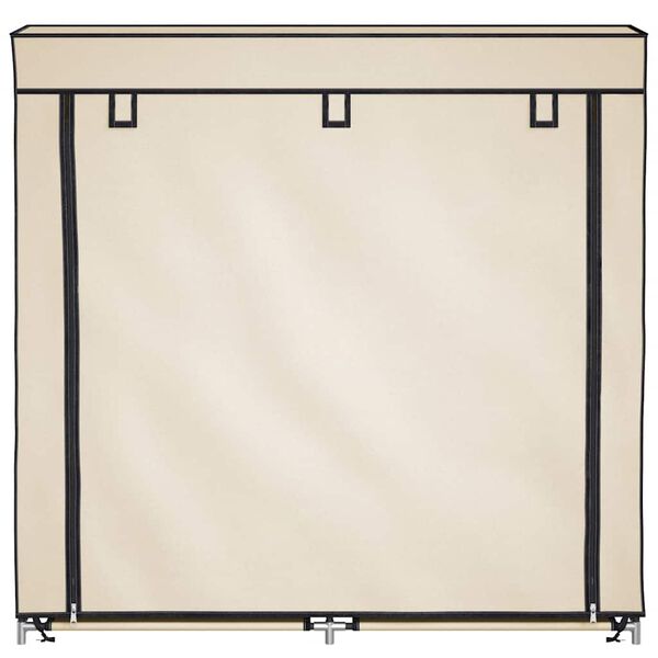 vidaXL Armoire &agrave; chaussures avec housse Cr&egrave;me 115x28x110 cm Tissu