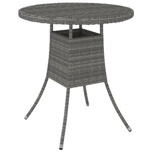 vidaXL Table de jardin Gris 70x70x73 cm R&eacute;sine tress&eacute;e