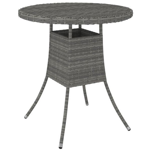 vidaXL Table de jardin Gris 70x70x73 cm R&eacute;sine tress&eacute;e
