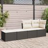 vidaXL Salon de jardin avec coussins 2 pcs noir résine tressée acacia