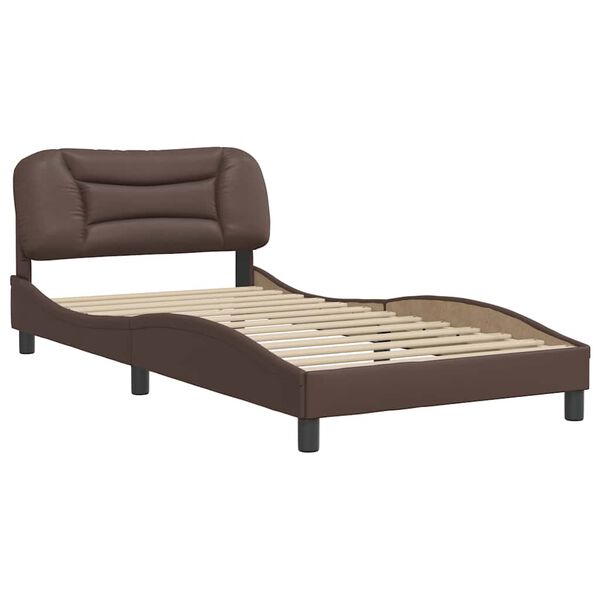 vidaXL Cadre de lit sans matelas Hvar marron 100x200 cm similicuir