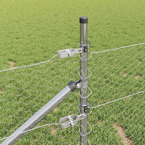 vidaXL Poteau de cl&ocirc;ture. Argent&eacute; 100 x 0,5 m (maillage de 25 mm)