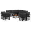 vidaXL Ensemble de canap&eacute;s d'ext&eacute;rieur 12 pc Noir et Gris fonc&eacute;