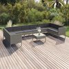 vidaXL Salon de jardin 11 pcs avec coussins Résine tressée Gris