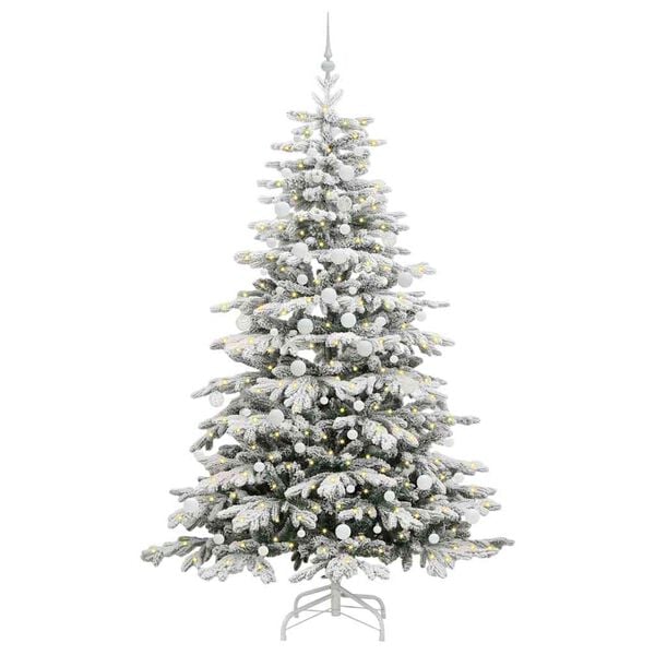 vidaXL Sapin de Noël Artificiel à Branches Articulées Blanc 210 cm